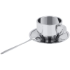 Zestaw kubek do kawy espresso z łyżką i spodkiem ze stali nierdzewnej 120ml [13250000466]